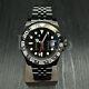 Custom Made GMT Style Watch Automatic Movement Black Dial Bruce Wayne B/Gray BLK