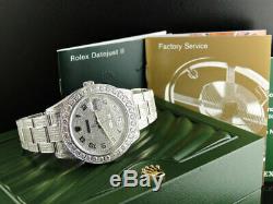 Custom Made Mens New Rolex Date Just II 2 Flooded With Genuine Diamonds 45 MM