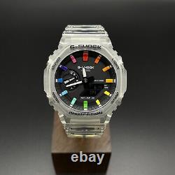 Custom Made Rainbow MODS Watch GA2100SKE-7A MOD Clear Casio G-Shock Casioak