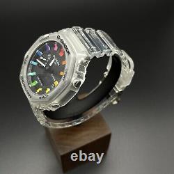 Custom Made Rainbow MODS Watch GA2100SKE-7A MOD Clear Casio G-Shock Casioak