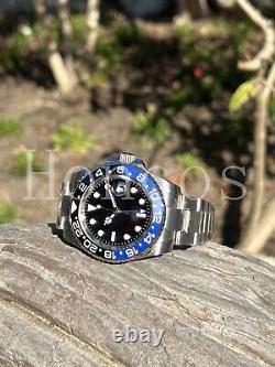 Custom Made Steel 40mm Mod Watch GMT SUB Automatic Movement 126710BLNR Batman