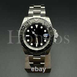 Custom Made Yacht Master Style Watch SKX NH35 Movement Black Metal Bezel Oyster