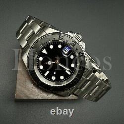 Custom Made Yacht Master Style Watch SKX NH35 Movement Black Metal Bezel Oyster