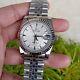 Custom Men Wristwatch Stainless Steel Silver Strap White Dial 39 mm Automatic