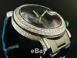 Custom Mens 6.0Ct Diamond 101G Gucci Ya101331 Black Pvd Watch