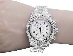 Custom Mens Breitling A13370 Super Avenger XL 52MM S. Steel with Diamonds 31.5 Ct