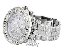 Custom Mens Breitling A13370 Super Avenger XL 53MM S. Steel with Diamonds 20 Ct