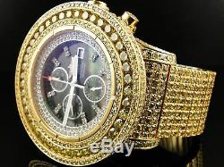 Custom Mens Breitling Super Avenger Canary Diamond Watch 50 Ct