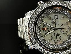 Custom Mens Breitling Super Avenger Full Diamond Watch 32 Ct