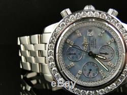 Custom Mens Windrider Breitling Evolution A13356 45 mm Diamond Watch 6 Ct