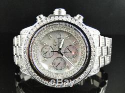 Custom Mens XL Breitling Super Avenger Aeromarine 52 MM Diamond Watch 22 Ct
