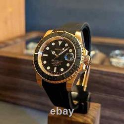 Custom Mod Black Dial Automatic Water Resistant Men's Watch 40mm Gift for Him