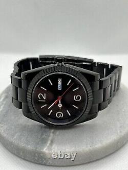 Custom Mod High Legibility Black Dial Watch With NH36 Automatic Movement