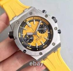 Custom Mod Style Sport 44m Quartz Diver Movement Stainless Steel & Yellow Watch