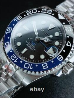 Custom NH34 Movement Batman GMT Automatic 40mm Solid Stainless Steel