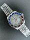 Custom NH34 Movement White Pepsi GMT Automatic 40mm Solid Stainless Steel