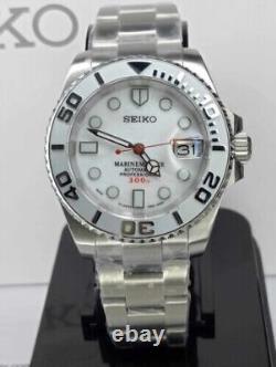 Custom NH35 Movement Silver Yacht MOP Automatic 40mm Solid Stainless Steel