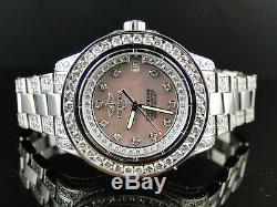 Custom New Ladies Breitling Aeromarine Pink Colt Ocean Diamond Watch 9.5 Ct