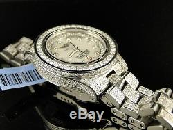 Custom New Ladies Breitling Aeromarine White Colt Ocean Full Diamond Watch 15 Ct