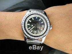 Custom New Mens Breitling Superocean Heritage Diamond Mesh Band Watch 7.75 Ct