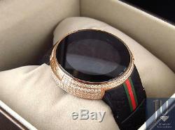 Custom New Mens I Gucci Digital Rose Case Full Diamond Watch 6.5 Ct YA114207