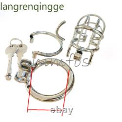 Custom PA Stainless Steel Male Chastity Cage Device with Prince CBT Lock Ring