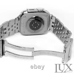 Custom Polished 24mm Breitling Band Stainless Steel for Apple Watch Ultra 49mm