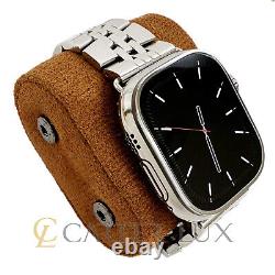 Custom Polished 49mm Apple Watch Ultra withStainless Steel Polished Link Band