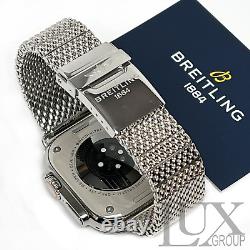 Custom Polished Breitling Band Stainless Steel for Apple Watch Ultra 49mm Series