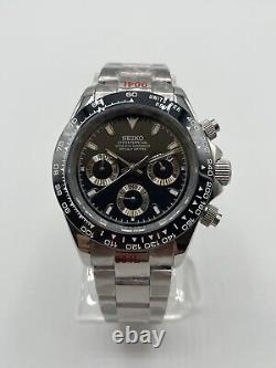 Custom Premium Built Seiko Mod VK63 Quartz Chronograph Watch 40mm