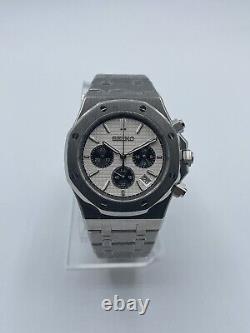 Custom Premium Built Seiko'Royal Oak' Mod VK63 Quartz Chronograph Watch 39mm