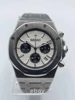 Custom Premium Built Seiko'Royal Oak' Mod VK63 Quartz Chronograph Watch 39mm