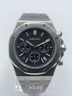 Custom Premium Built Seiko'Royal Oak' Mod VK63 Quartz Chronograph Watch 39mm