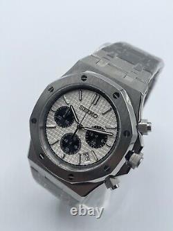 Custom Premium Built Seiko'Royal Oak' Mod VK63 Quartz Chronograph Watch 39mm