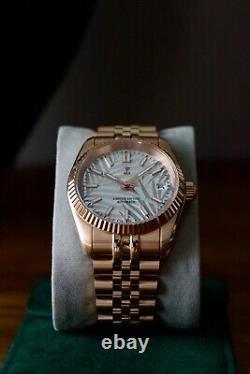 Custom Rose-Gold Steel 36mm DJ Style NH35 Mod Watch