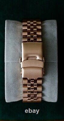 Custom Rose-Gold Steel 36mm DJ Style NH35 Mod Watch