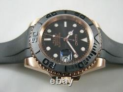 Custom SEIKO MarineYacht Master NH35 Rose Gold Plated Ceramic Sapphire Free Ship