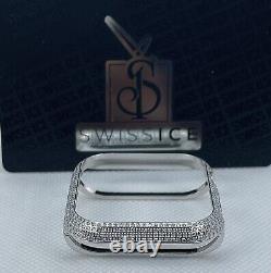 Custom Stainless Steel 1.0ct Genuine Diamonds Bezel/Case For Apple Watch 44mm