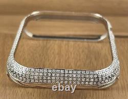 Custom Stainless Steel 1.0ct Genuine Diamonds Bezel/Case For Apple Watch 44mm