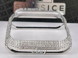 Custom Stainless Steel 1.5ct Genuine Diamonds Bezel/Case For Apple Watch 45mm