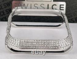 Custom Stainless Steel 1.5ct Genuine Diamonds Bezel/Case For Apple Watch 45mm
