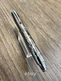 Custom Stainless Steel Grooved Fountain Pen By Steven Clark