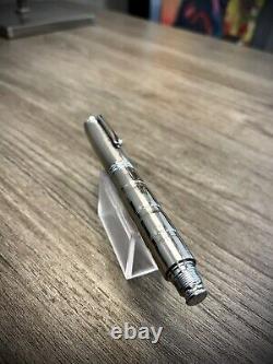 Custom Stainless Steel Grooved Fountain Pen By Steven Clark