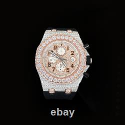 Custom Stainless steel Automatic Movement VVSMoissanite Iced Out Watch Men/Women