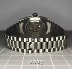 Custom Steel 39mm DJ Wimbledon Style Mod Watch President Band withNH35 Automatic