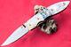 Custom Ts Handmade Folding Knife 440c Abalone White Pearl Titanium Screw Garnet