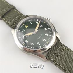 Custom Watch SPITFIRE Homage Green Pilot's Watch Japan Miyota Automatic 5ATM