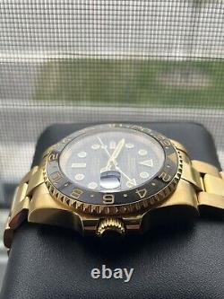 Custom build GMT NH34 movement mod automatic watch GMT gold seiko mod