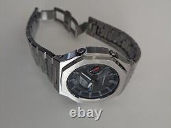 Custom casioak casio g-shock GAB2100 Silver Stainless Steel Bluetooth 5th gen