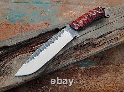 Custom hand forged Stainless steel D2 Hunting knife 15 with leather sheath
